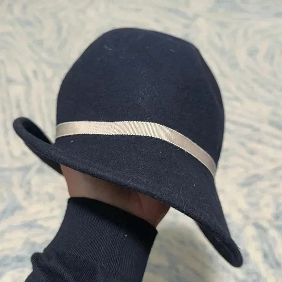 Goorin Bros wool feather cloche 1920s asymmetrical hat M - Picture 4 of 5